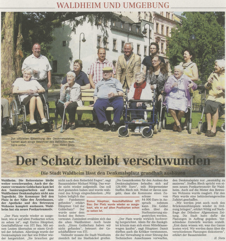 Senioren des Betreuten Wohnens in Waldheim fühlen sich wohl im neusanierten Denkmalplatz in Waldheim.