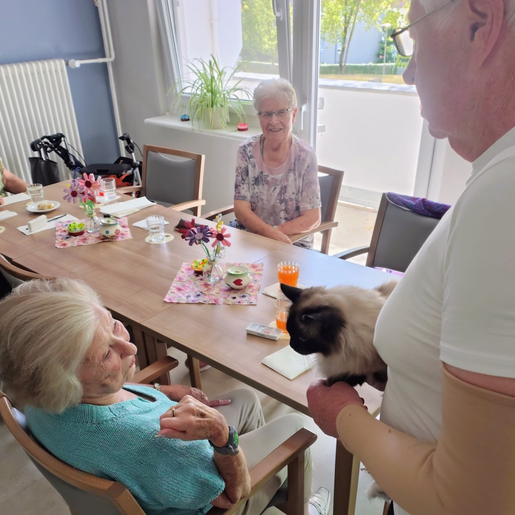 Spielrunde mit Wasserspritzpistolen in der Tagespflege, Foto 4